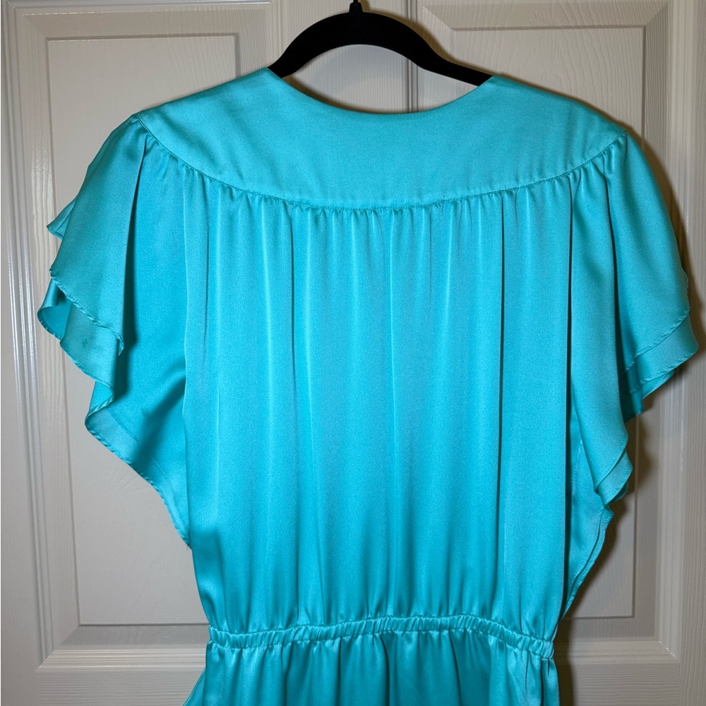 ANTONIO MELANI Turquoise Ruffle Mini Dress - Picture 5 of 5